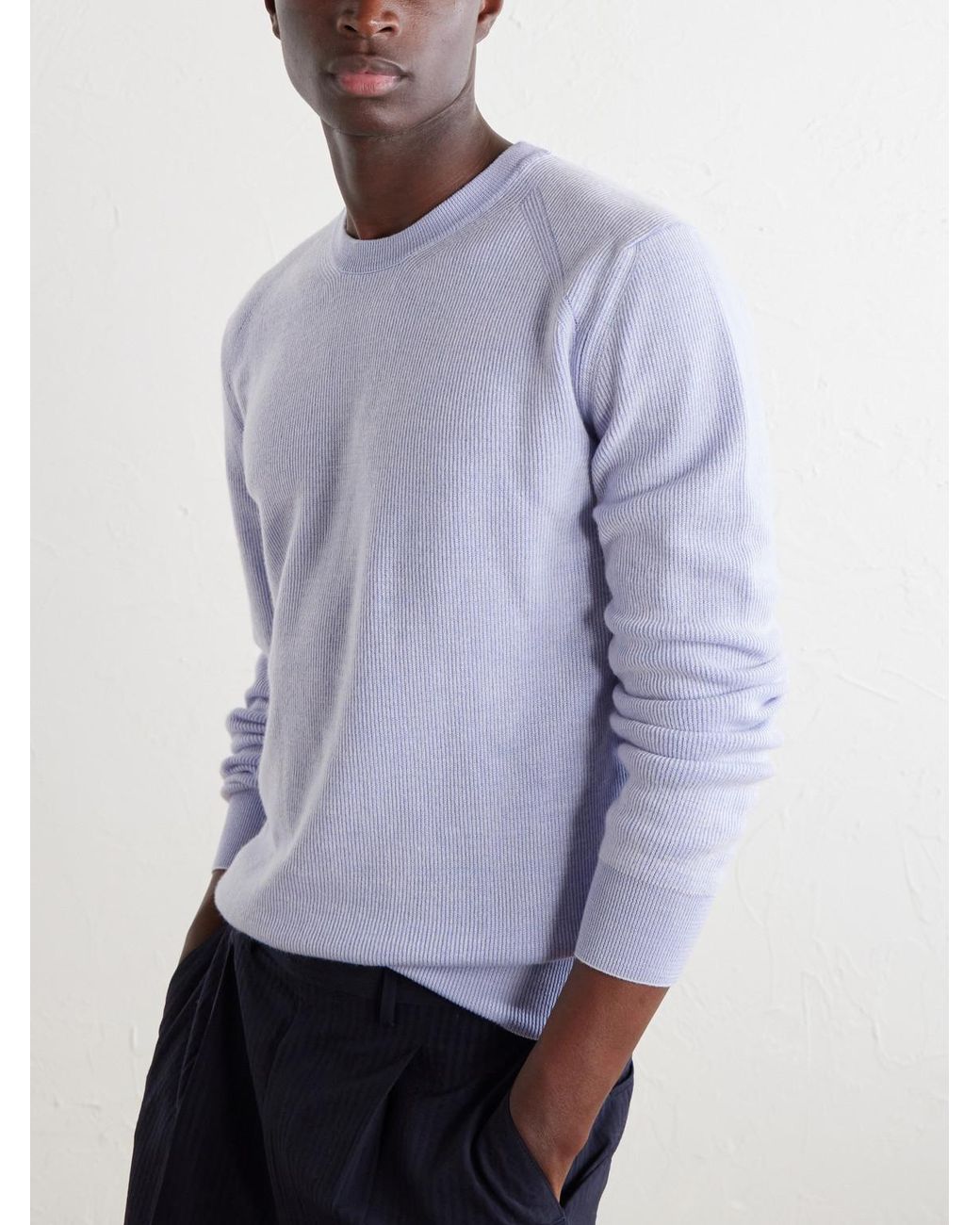Brioni Purple Cashmere And Wool-Blend Sweater for men