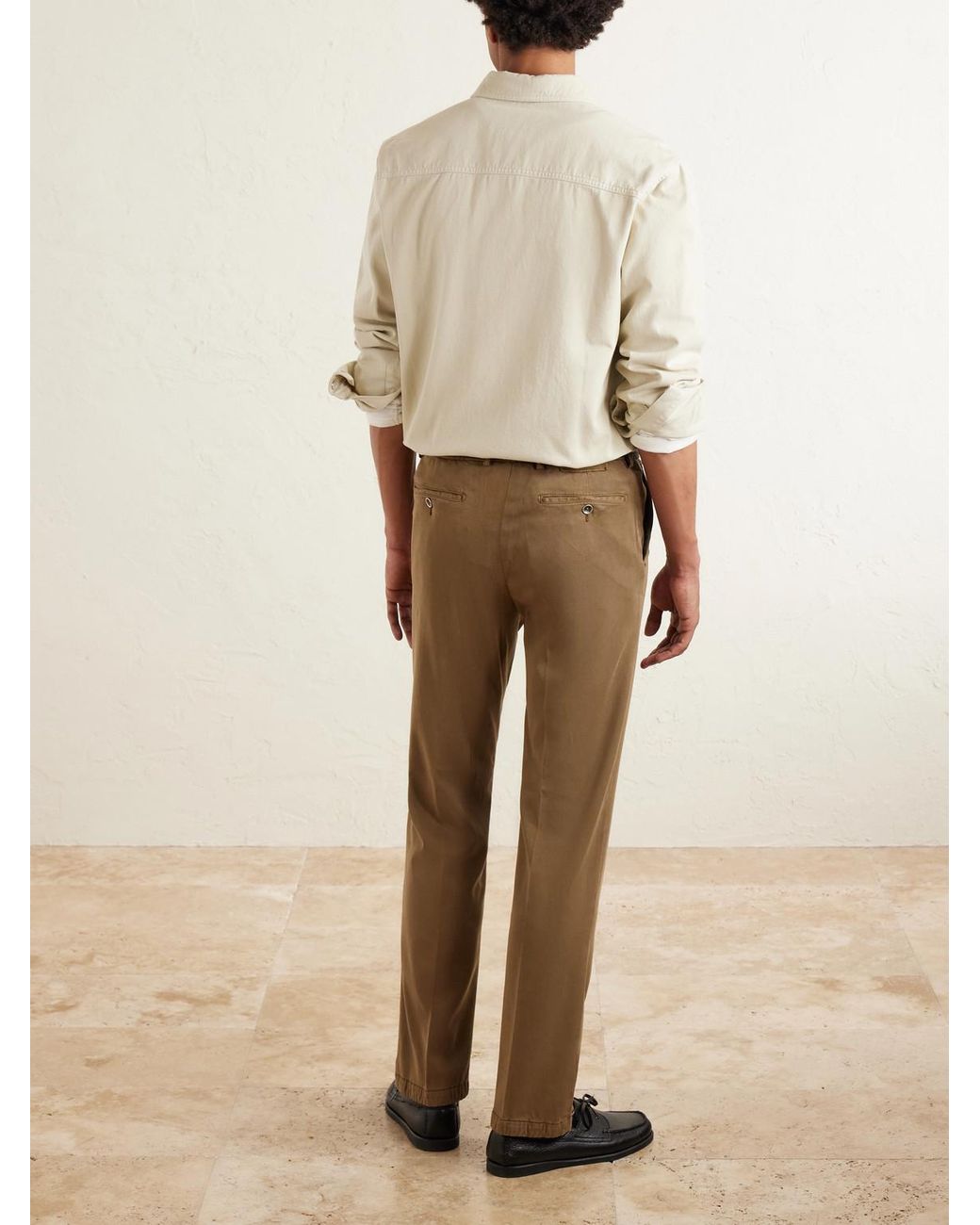 Kiton Natural Straight-Leg Lyocell-Blend Trousers for men