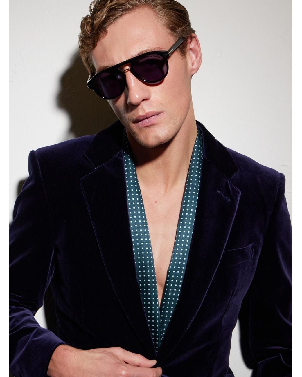 Tom Ford Blue Icon Aviator-Style Acetate Sunglasses for men