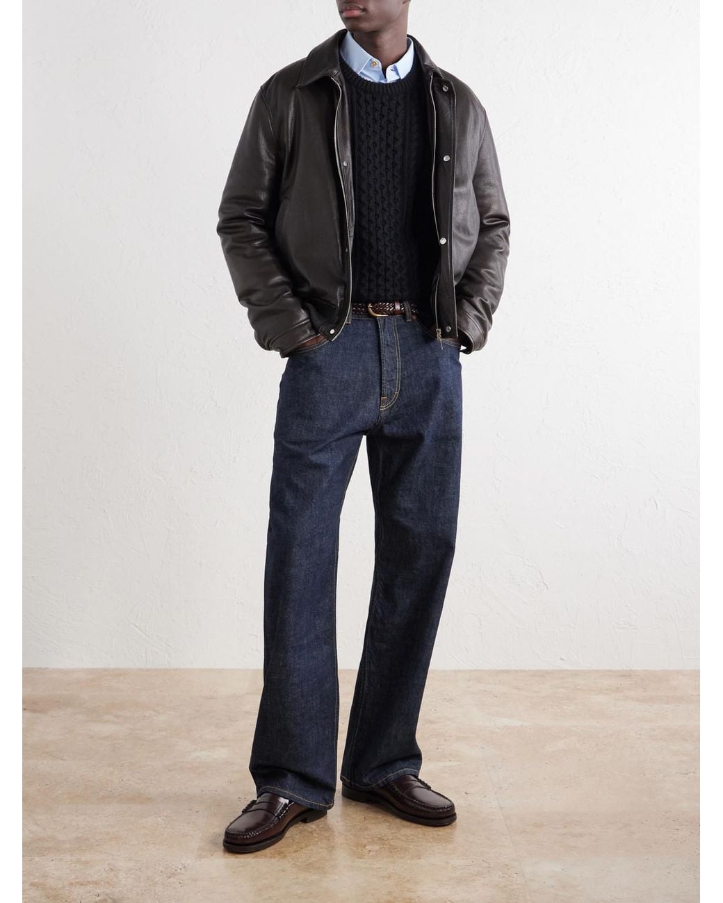 Ghiaia Blue Pescatore Cable-Knit Wool Sweater for men