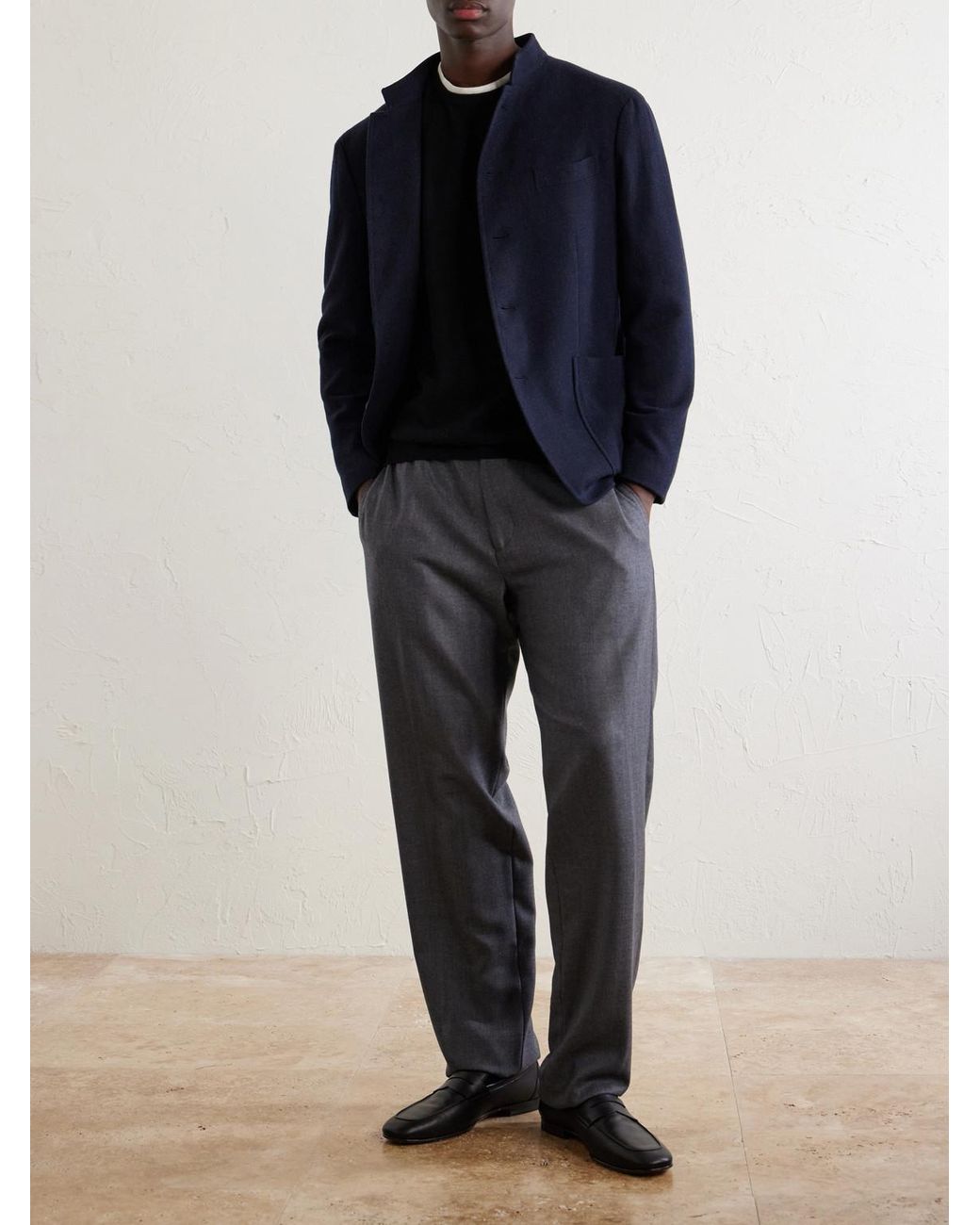 Boglioli Blue Wool-Blend Twill Jacket for men
