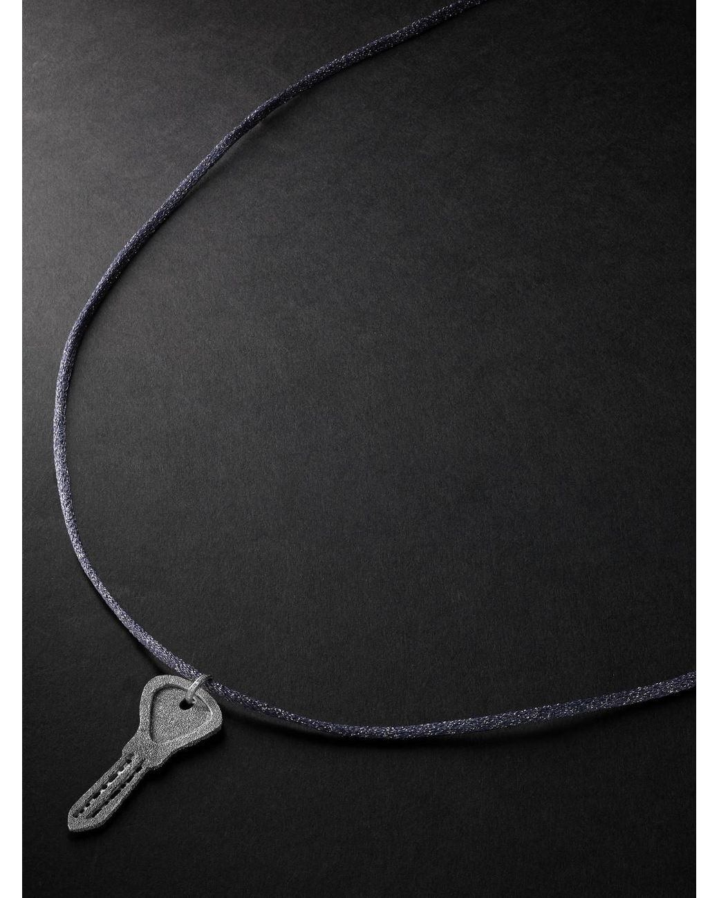 Carolina Bucci Black Florentine Finish Key Lurex Pendant Necklace for men
