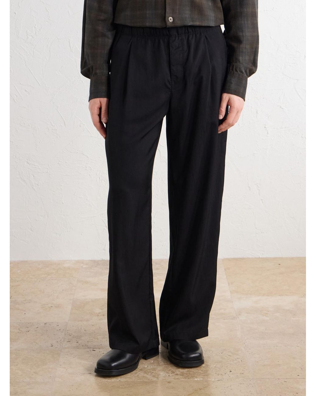 Our Legacy Blue Wide-Leg Pleated Tencel Lyocel-Blend Twill Trousers for men
