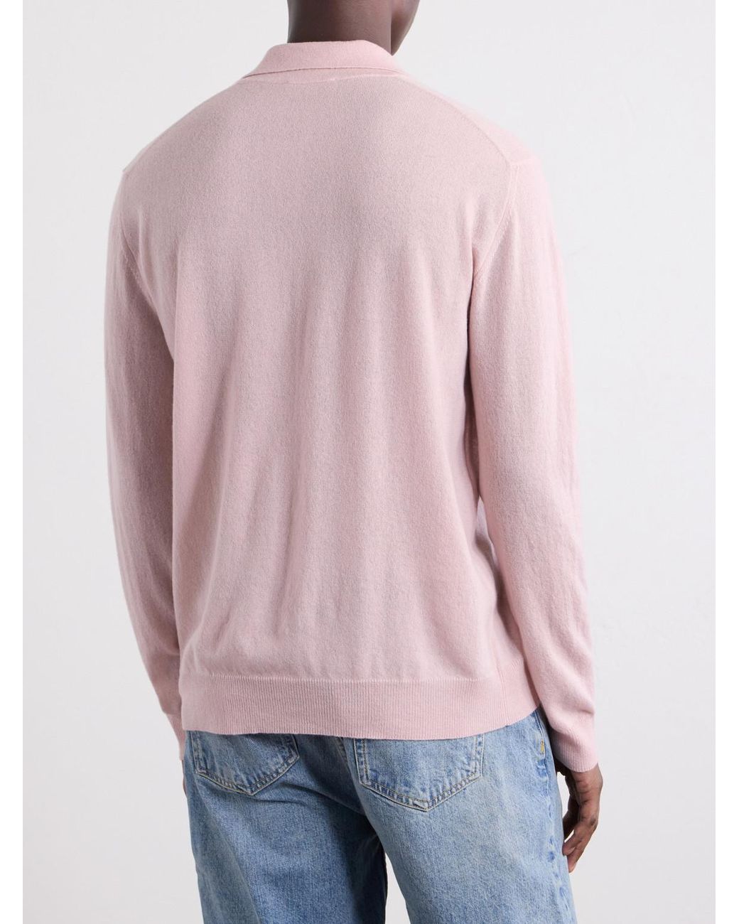 Slowear Pink Zanone Cashmere-Blend Polo Sweater for men