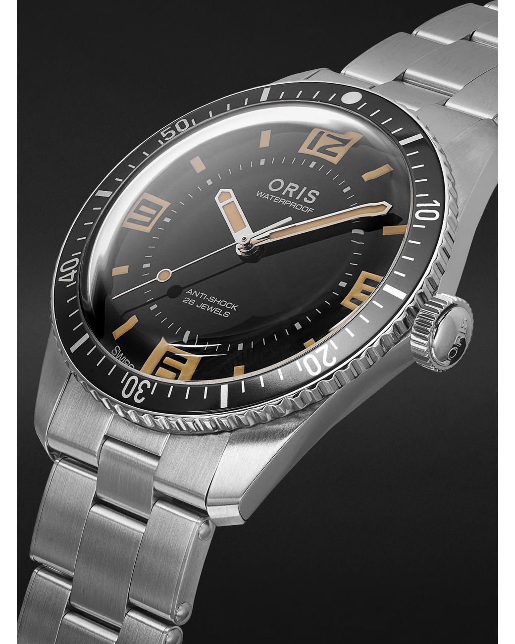 Oris Black 60Th Anniversary Edition Automatic Stainless Steel Watch, Ref. 01 733 7772 4034-Set for men