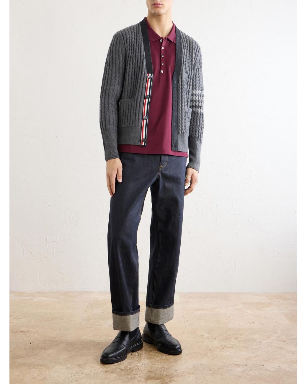 Thom Browne Purple Cotton-Jersey Polo Shirt for men