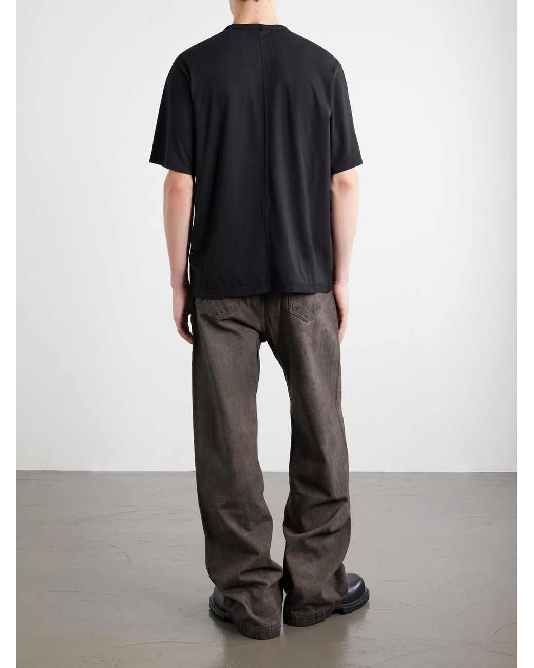 Rick Owens Black Brad Cotton-Jersey T-Shirt for men