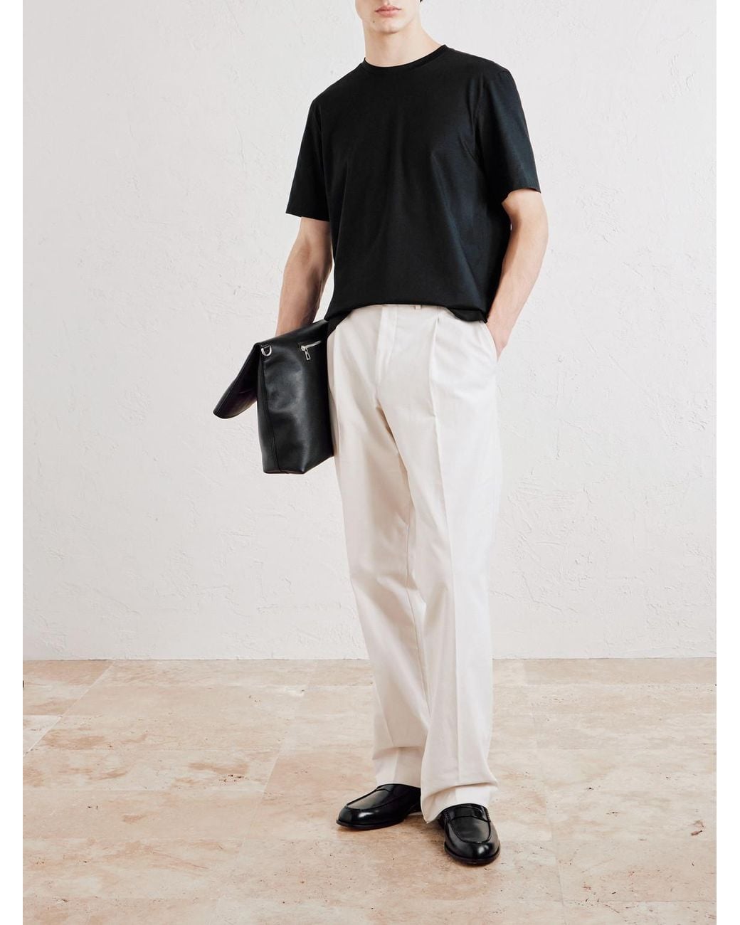 Zegna Black Cotton-jersey T-shirt for men