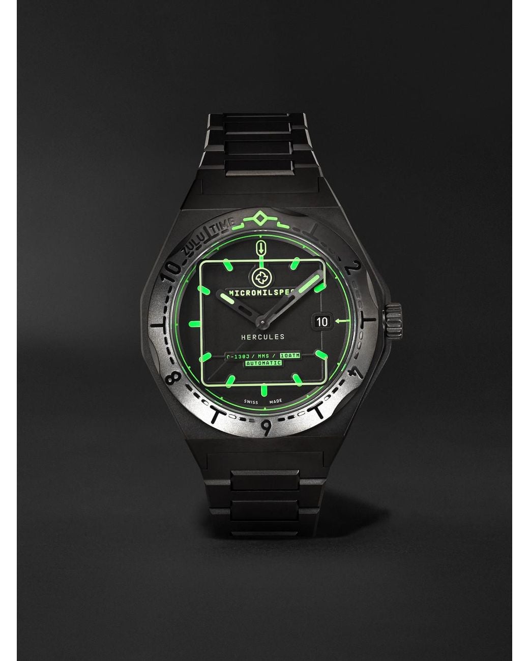 MICROMILSPEC Black Hercules Automatic 42Mm Stainless Steel Watch, Ref. No. Mic_595 for men