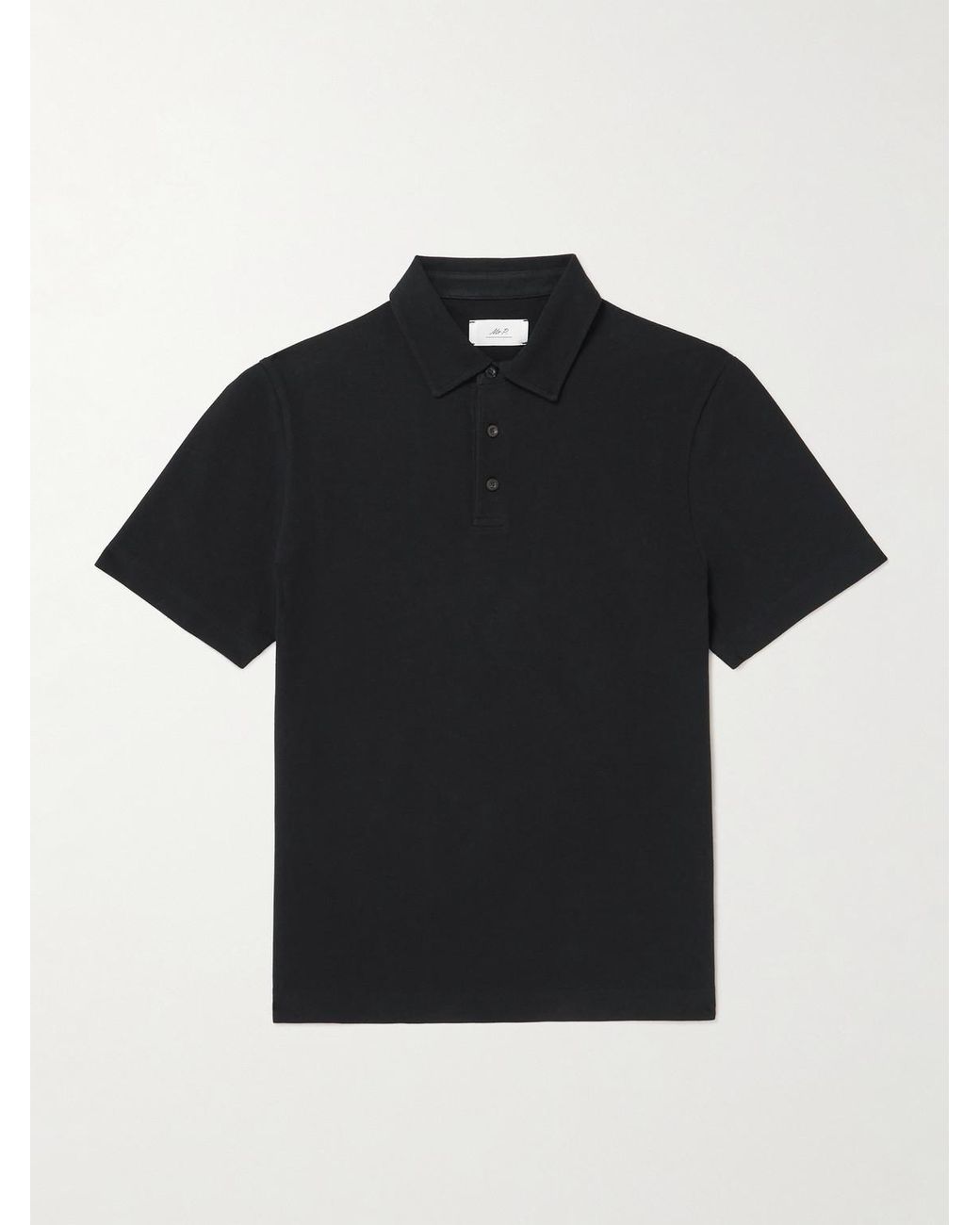 Mr P. Black Cotton-piqué Polo Shirt for men