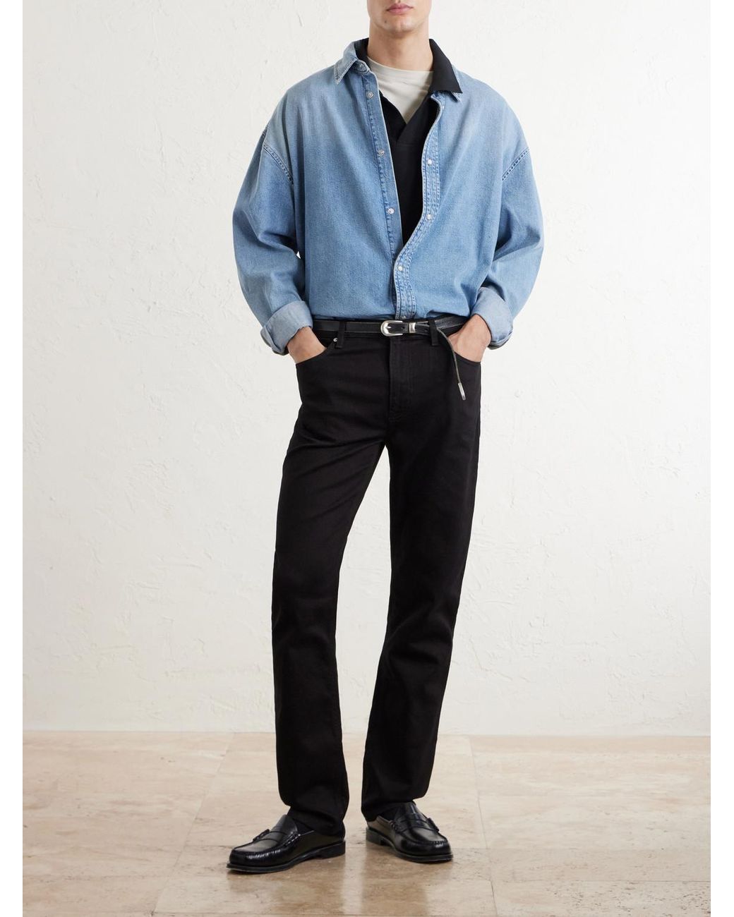 FRAME Blue Modern Straight-Leg Jeans for men