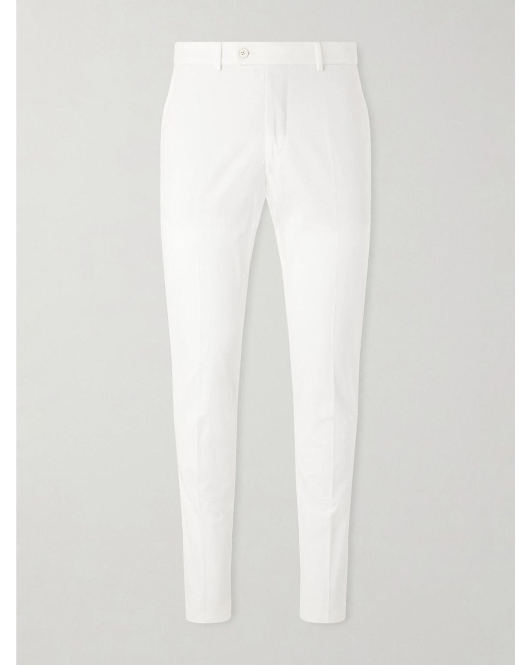Slowear White Tapered Stretch-cotton Trousers for men