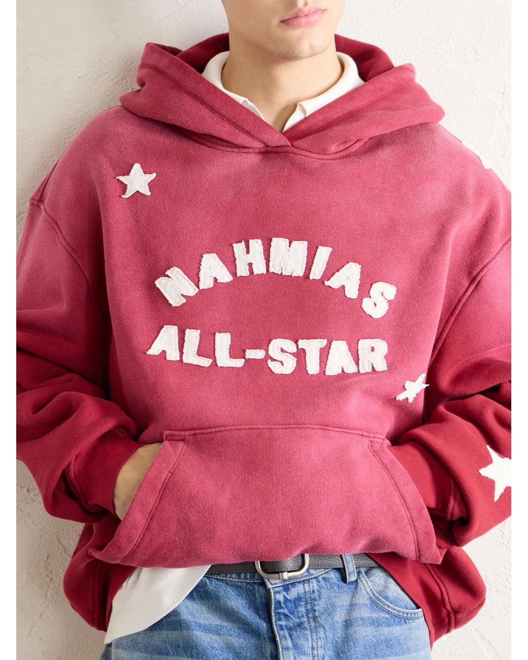 NAHMIAS Red All Star Printed Cotton-Jersey Hoodie for men