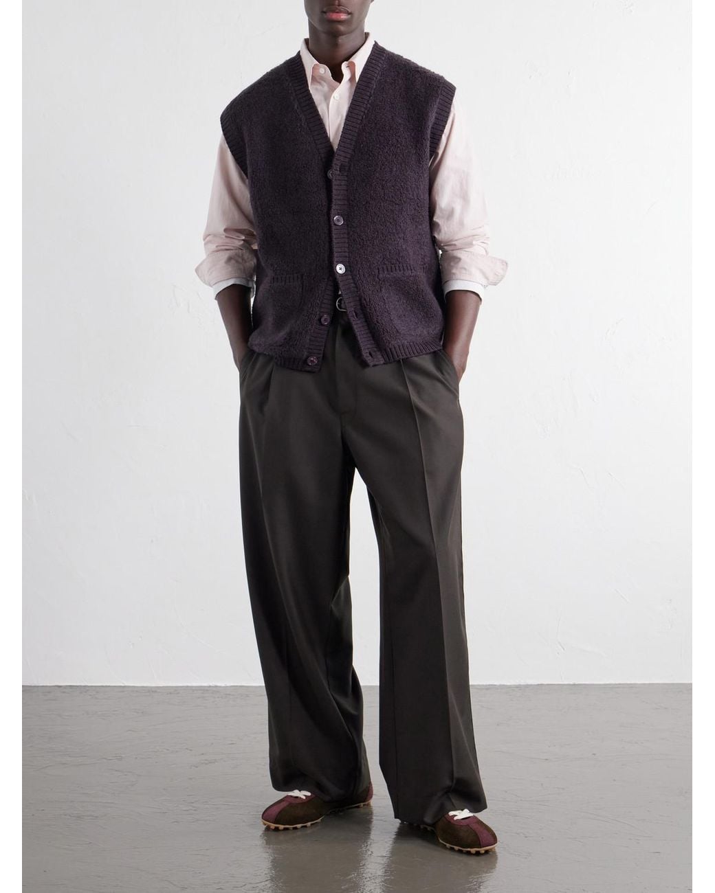 NN07 Blue 60064 Wool-Terry Fleece Gilet for men