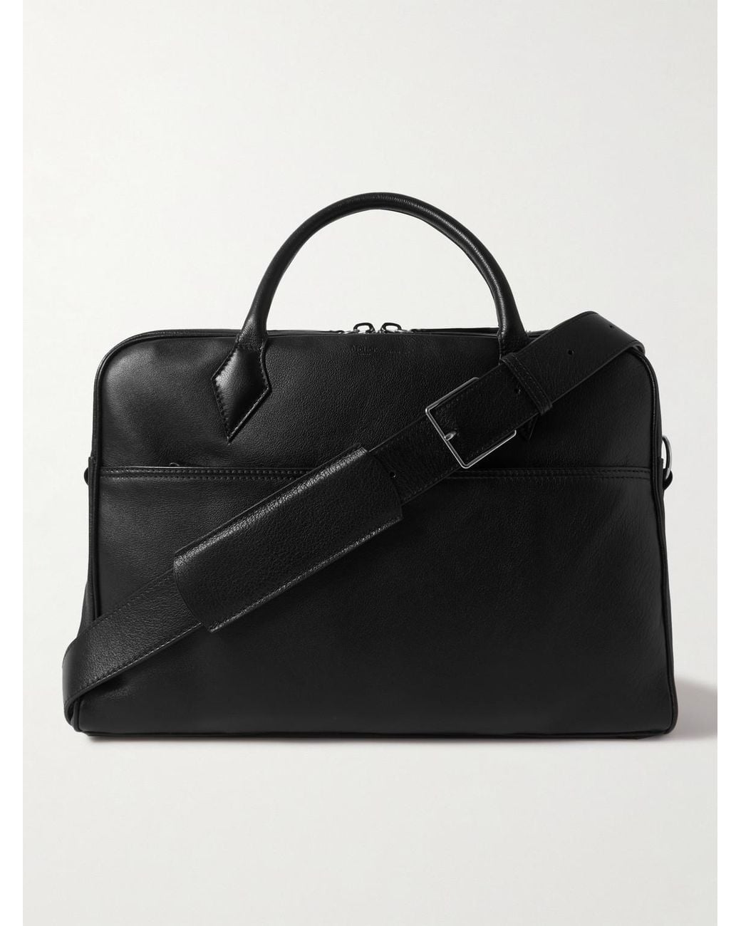 Metier Black Closer All Day Full-Grain Leather Briefcase for men