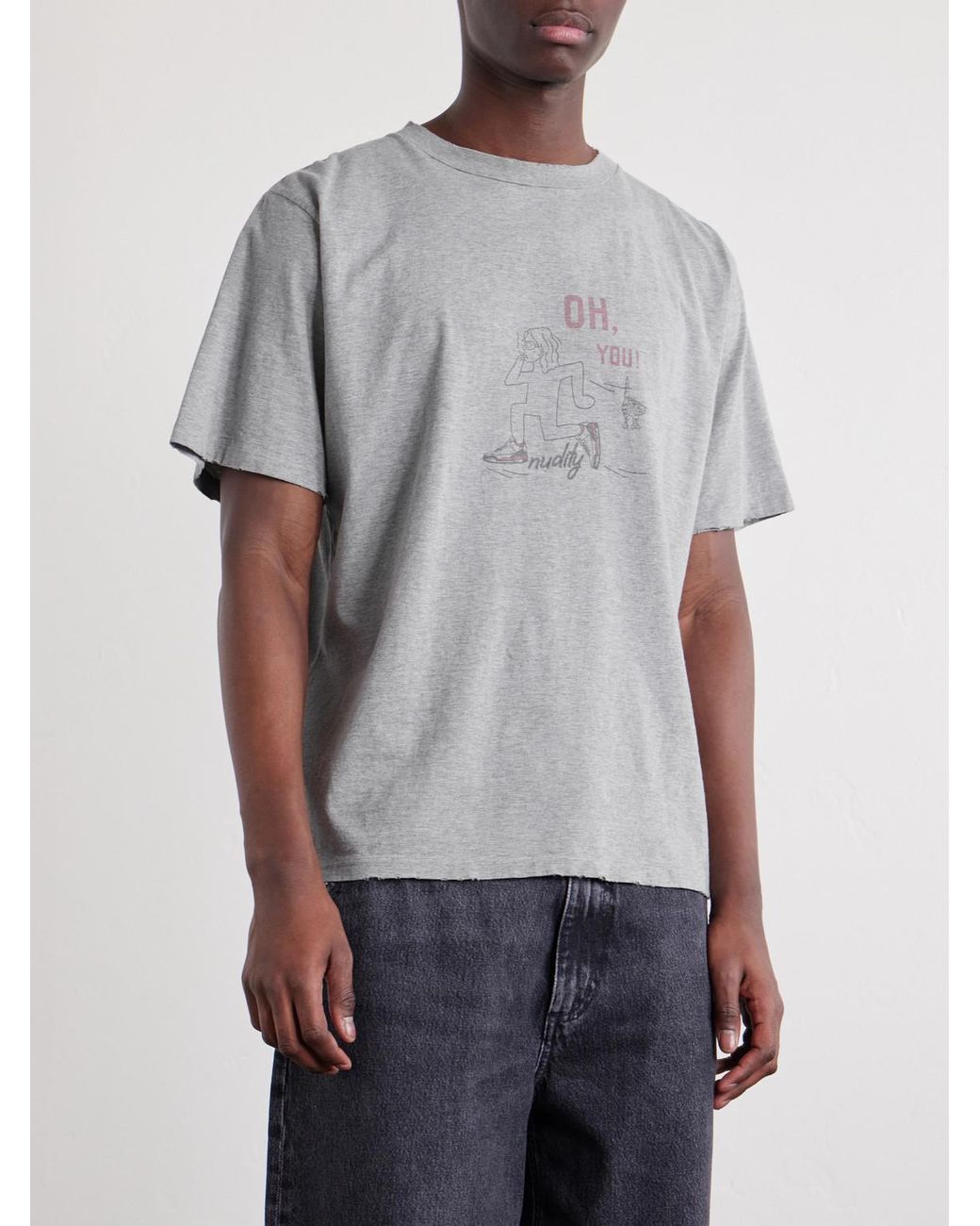 Remi Relief Gray Oh, You Printed Cotton-Jersey T-Shirt for men