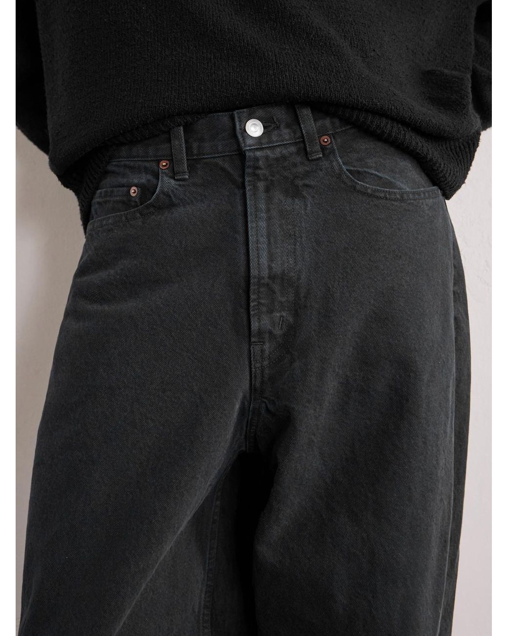 A.PRESSE Black Straight-Leg Jeans for men