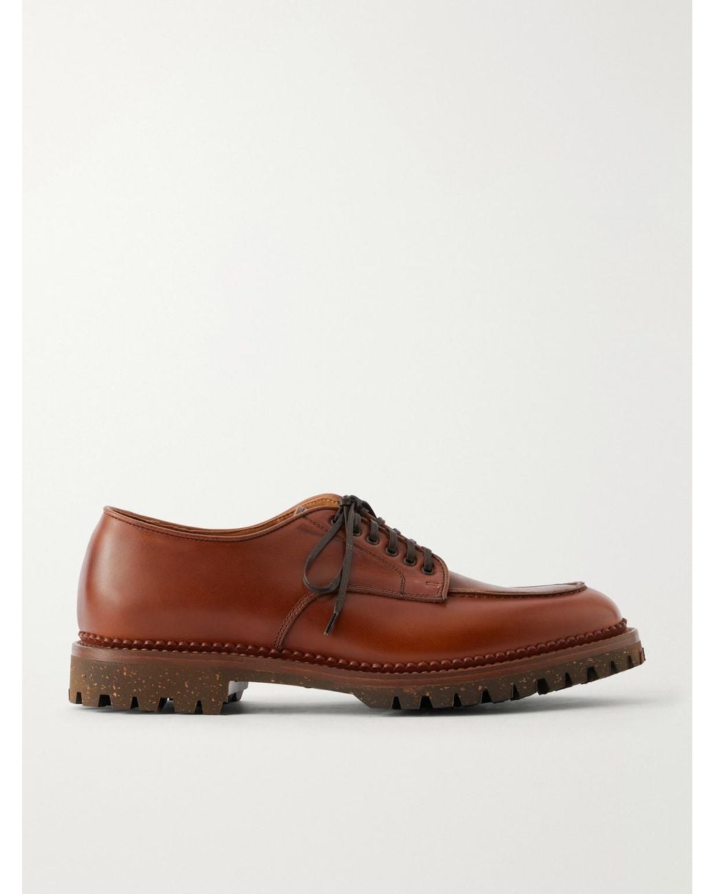 Yuketen Brown Wadaken Leather Derby Shoes for men