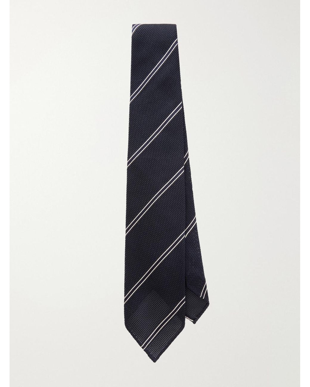 Drake's Blue 7Cm Striped Silk Tie for men