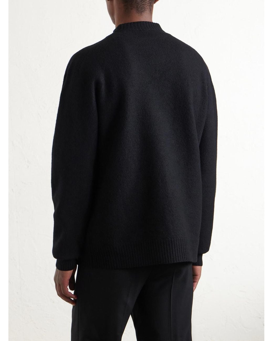Jil Sander Blue Boiled Wool Sweater for men