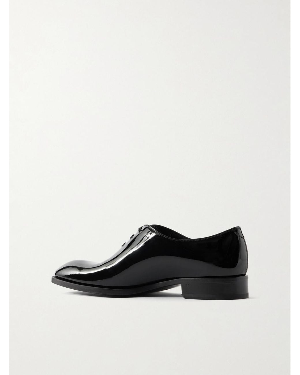 Tom Ford Black Elkan Patent-Leather Oxford Shoes for men