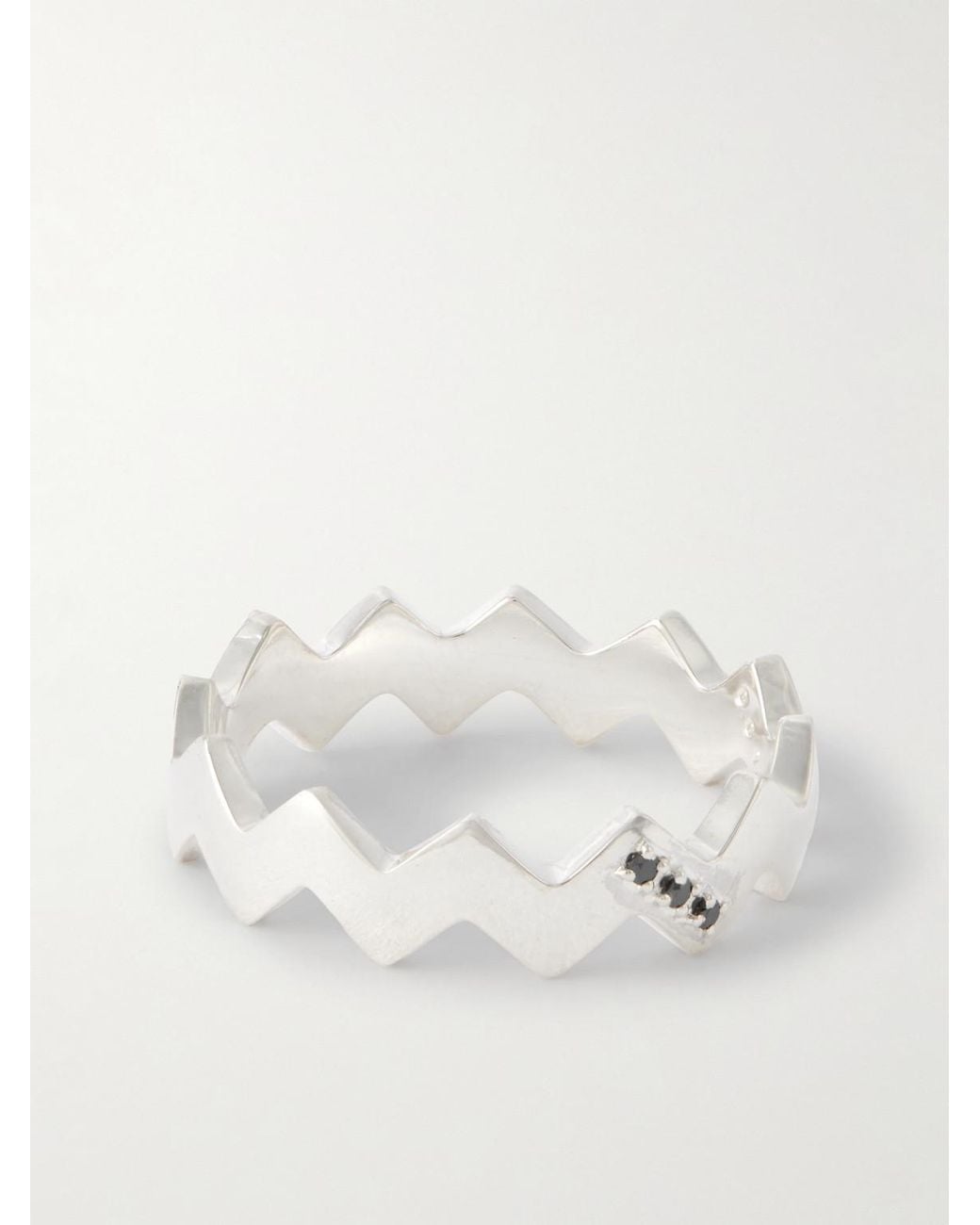 Snake Sterling Diamond Ring di Mikia in White da Uomo