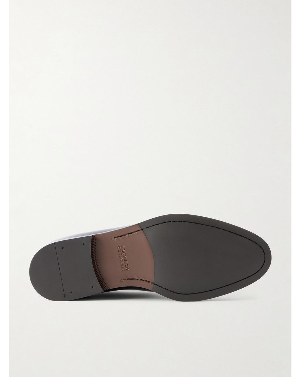 Brunello Cucinelli Black Evening Glossed Leather Loafers for men