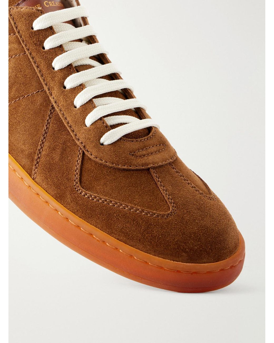 Officine Creative Brown Militia 002 Leather-trimmed Suede Sneakers for men