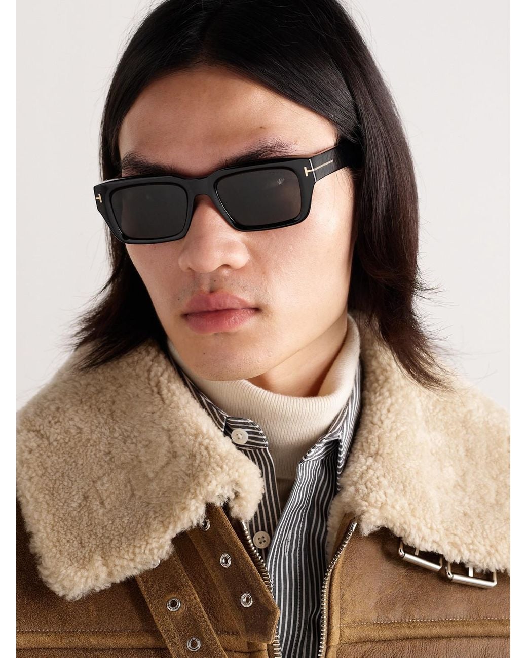 Tom Ford Black Icon Square-frame Acetate Sunglasses for men