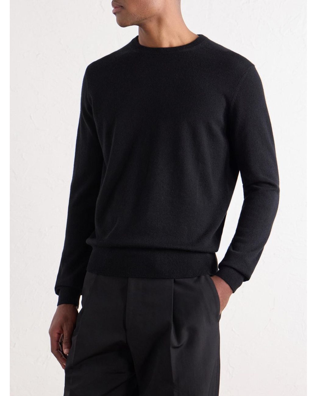 Rubinacci Blue Cashmere Sweater for men