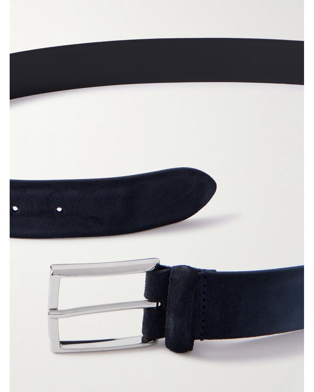 Andersons Blue 3.5Cm Suede Belt for men