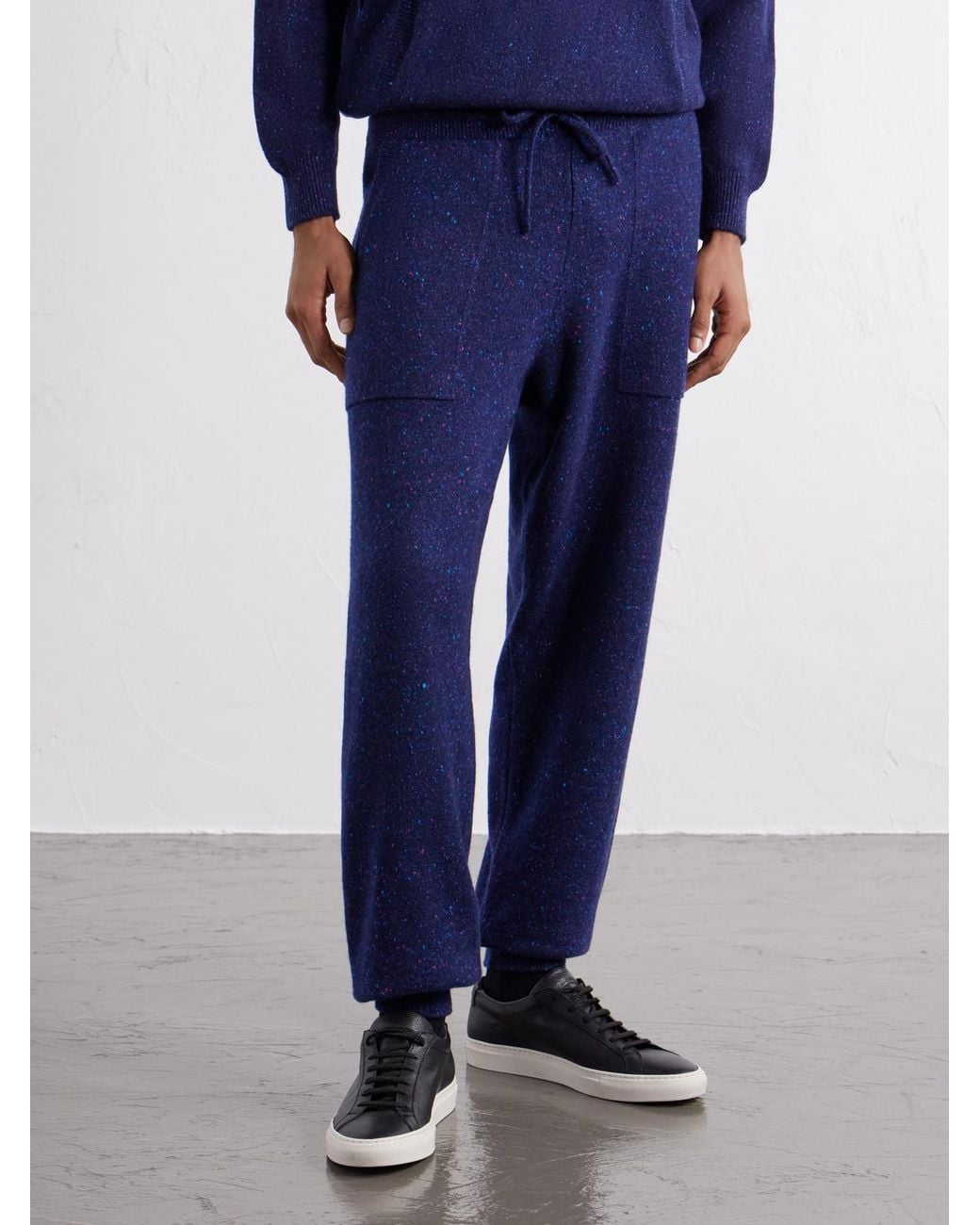 Begg x Co Blue Brennan Tapered Cashmere Sweatpants for men
