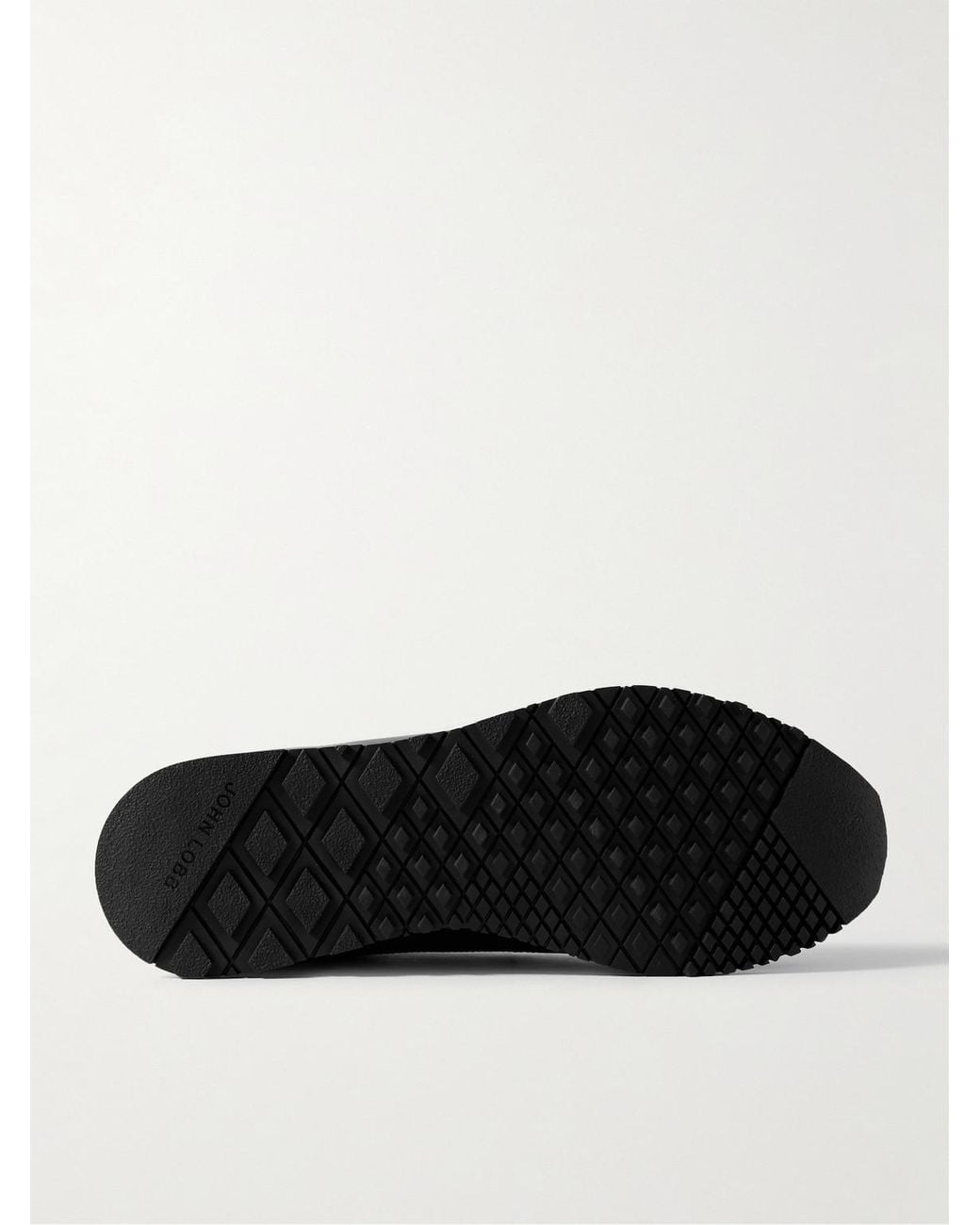 John Lobb Black Lift Leather Slip-On Sneakers for men