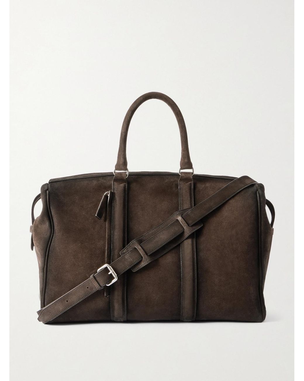 Officine Creative Brown Quentin 009 Airbrushed Suede Weekend Bag for men