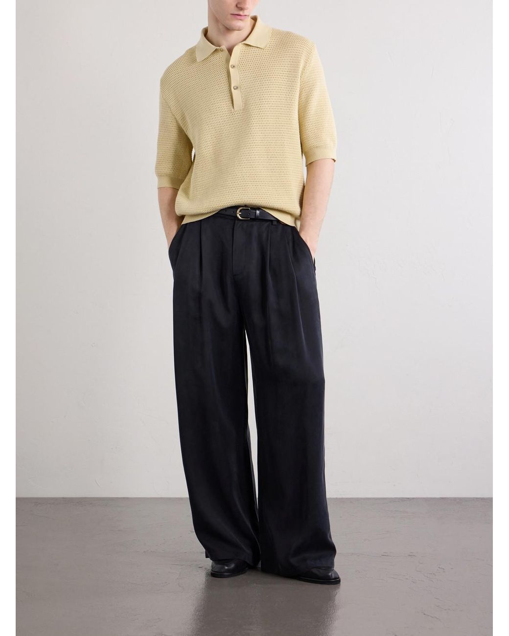 De Bonne Facture Natural Honeycomb-Knit Cotton Polo Shirt for men