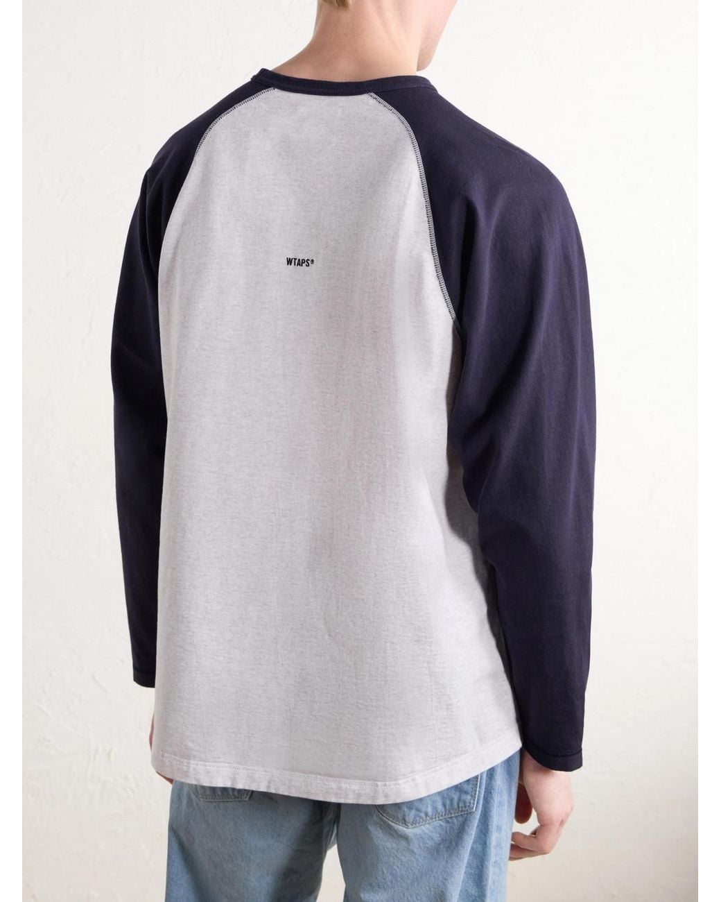 (w)taps Blue Ian Logo-embroidered Cotton-jersey T-shirt for men