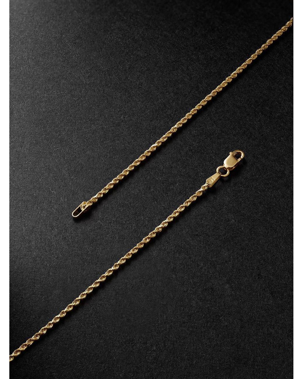Alex Moss New York Black 20-Inch 14-Karat Rope Chain Necklace for men