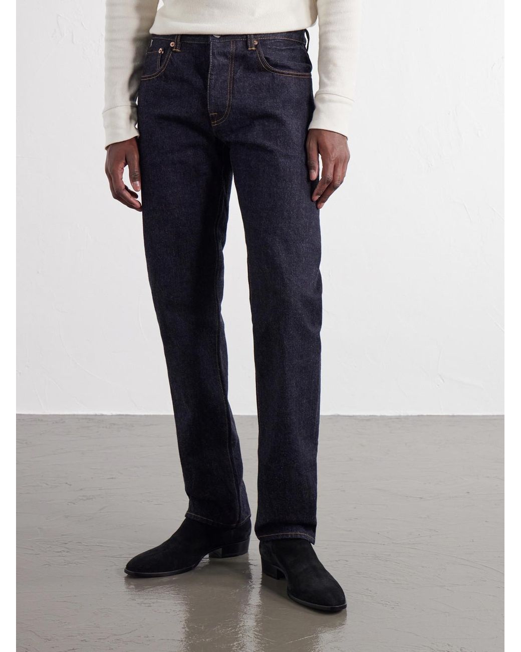 Fortela Blue John Slim-Fit Straight-Leg Jeans for men