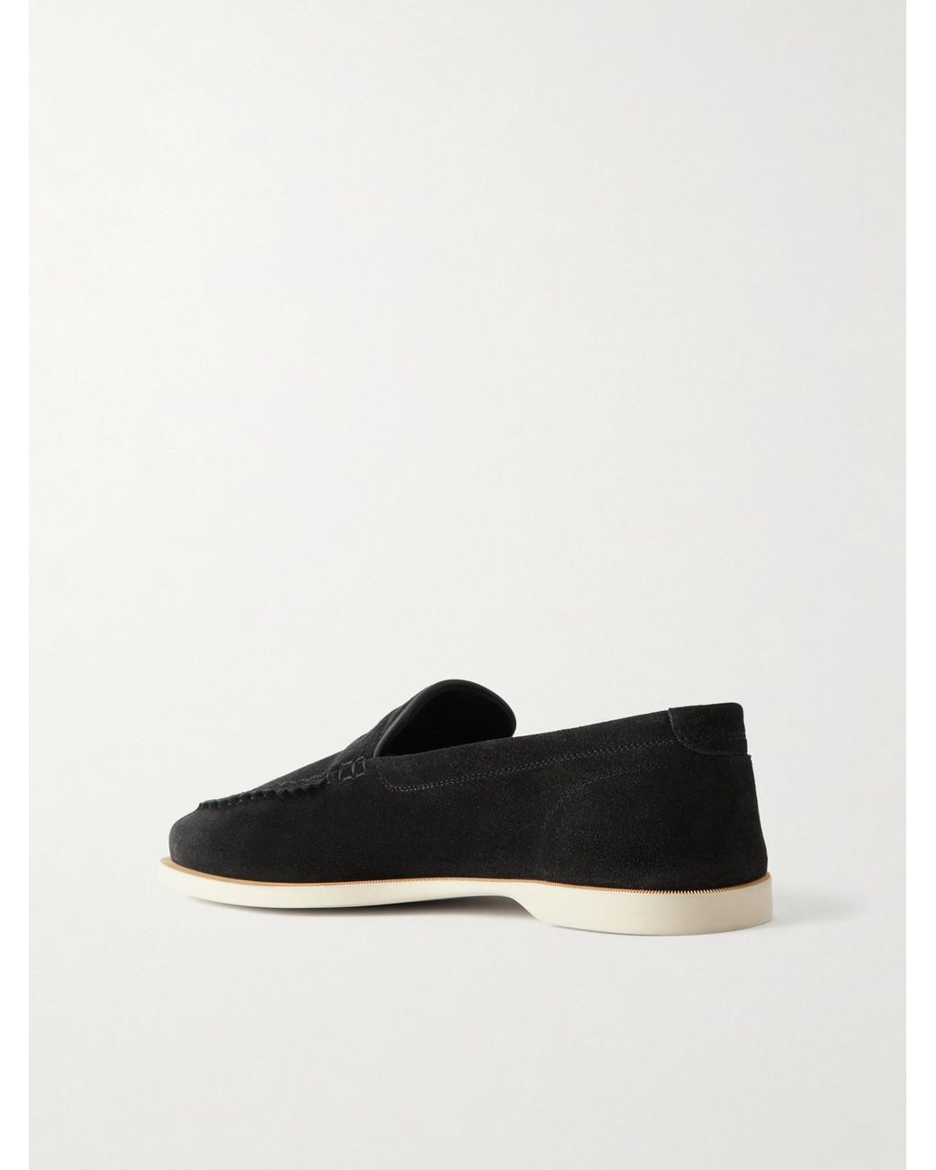 John Lobb Black Pace Suede Loafers for men