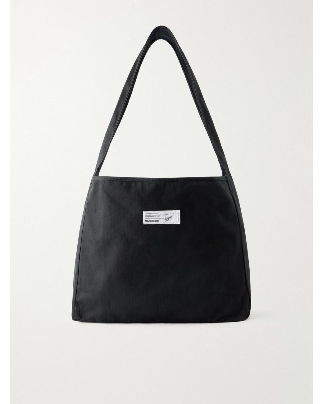 Neighborhood Black Newspaper Herringbone Cotton Messenger Bag for men