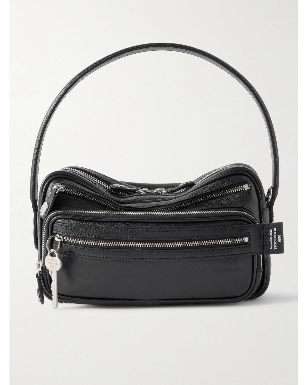 Acne Black Camero Small Textured-Leather Messenger Bag for men