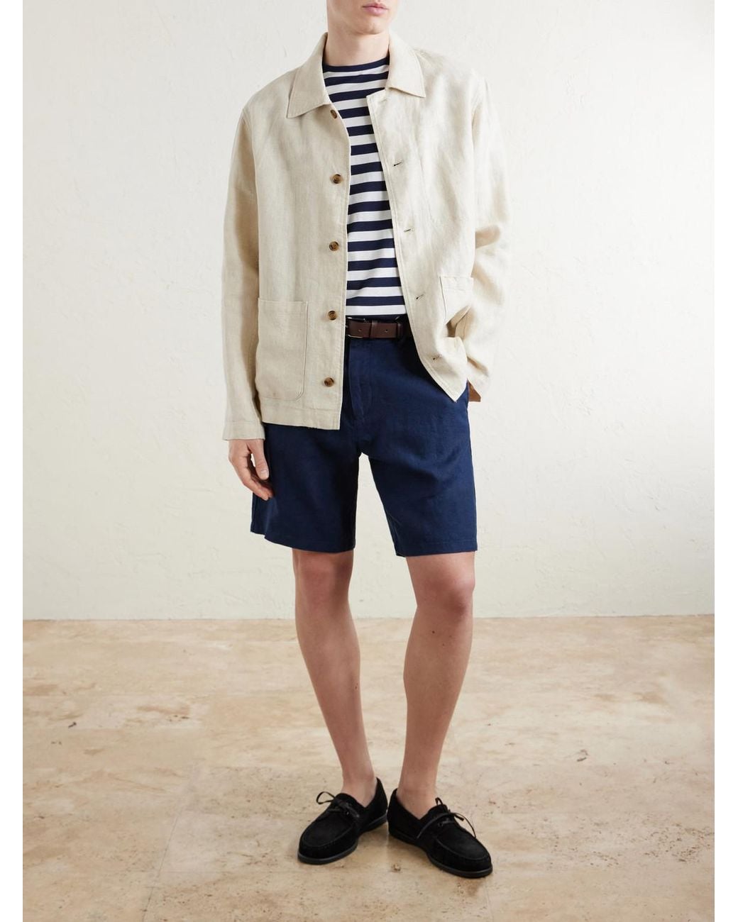 NN07 Natural Morgan 1454 Linen Blouson Jacket for men