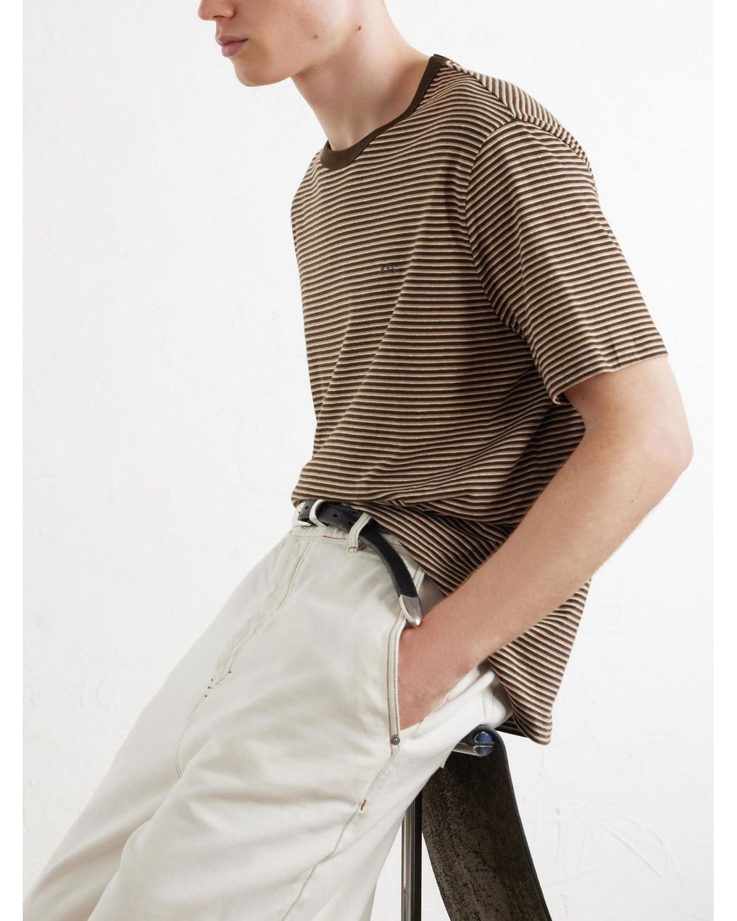 A.P.C. Natural Josh Striped Cotton-jersey T-shirt for men