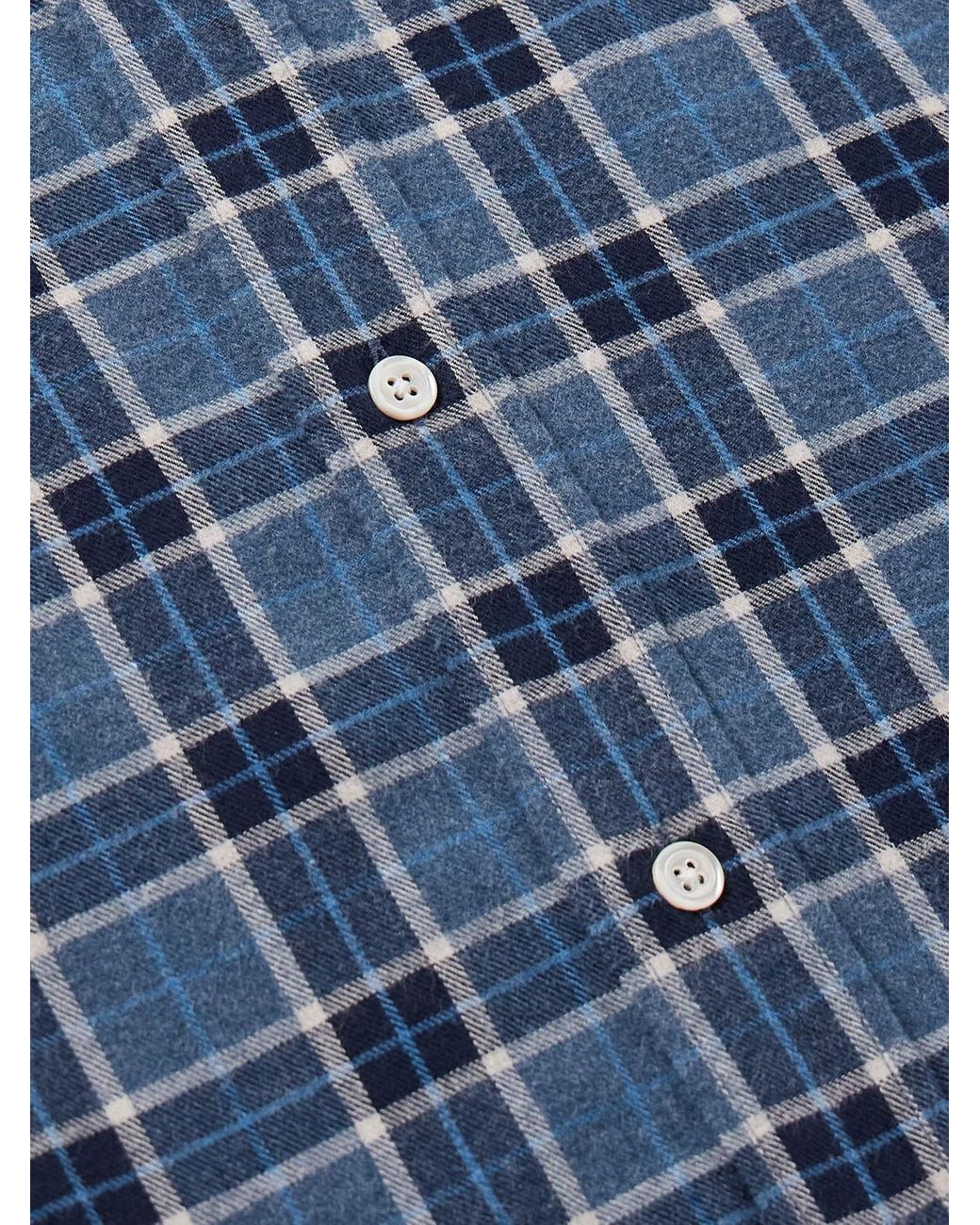 Hartford Blue Paul Checked Cotton-Flannel Shirt for men