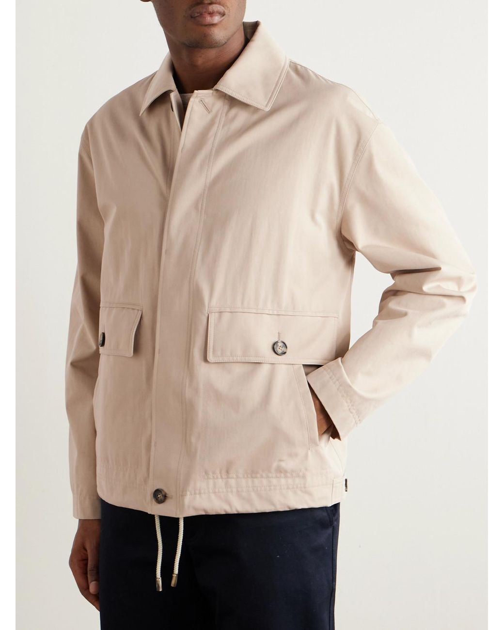 Loro Piana Natural Rudolf Rain System® Cotton-blend Gabardine Blouson Jacket for men