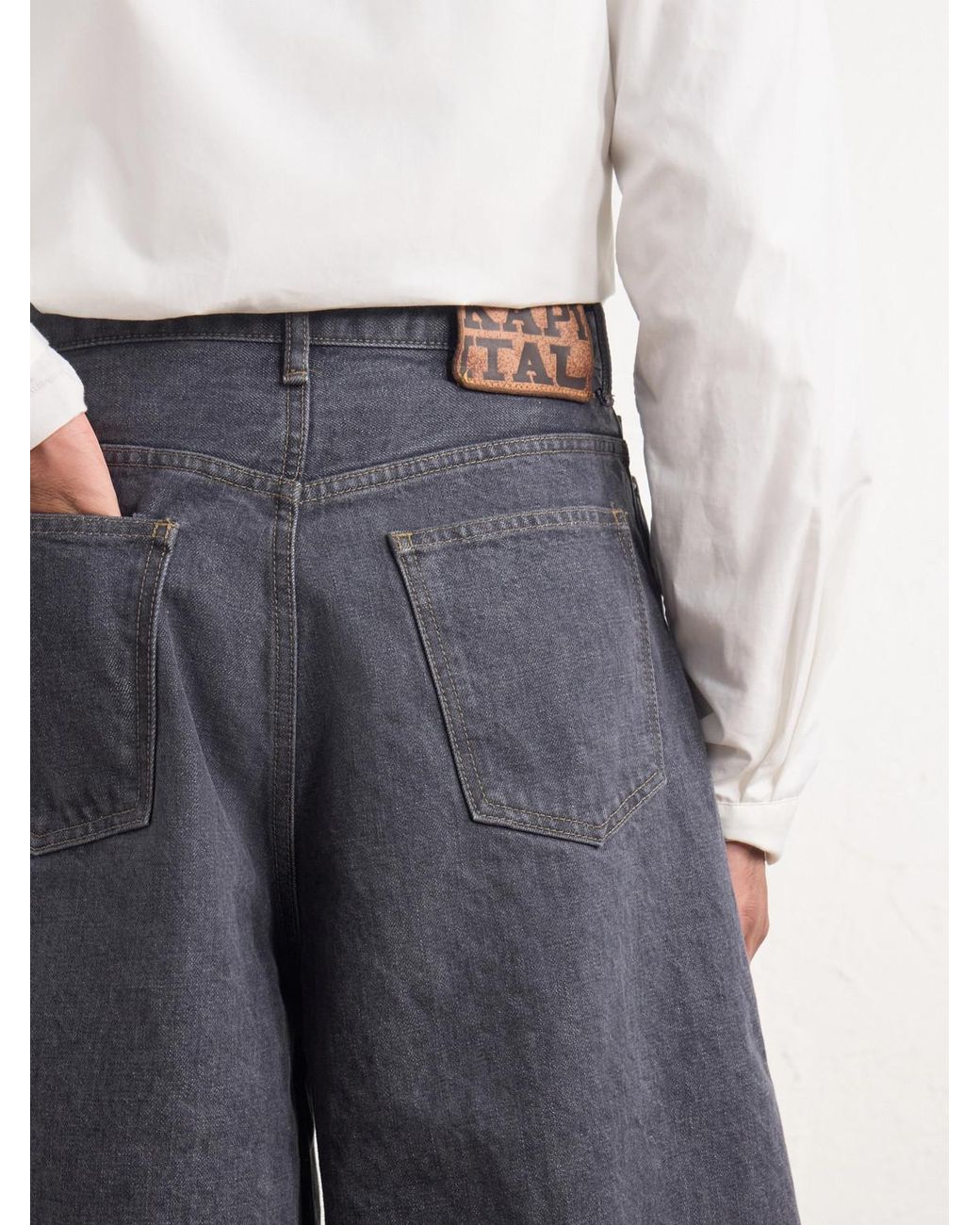 Kapital Blue Wide-leg Denim Shorts for men