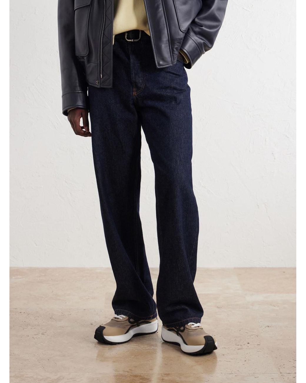 Loewe Natural Pogo Rubber-Trimmed Mesh Sneakers for men