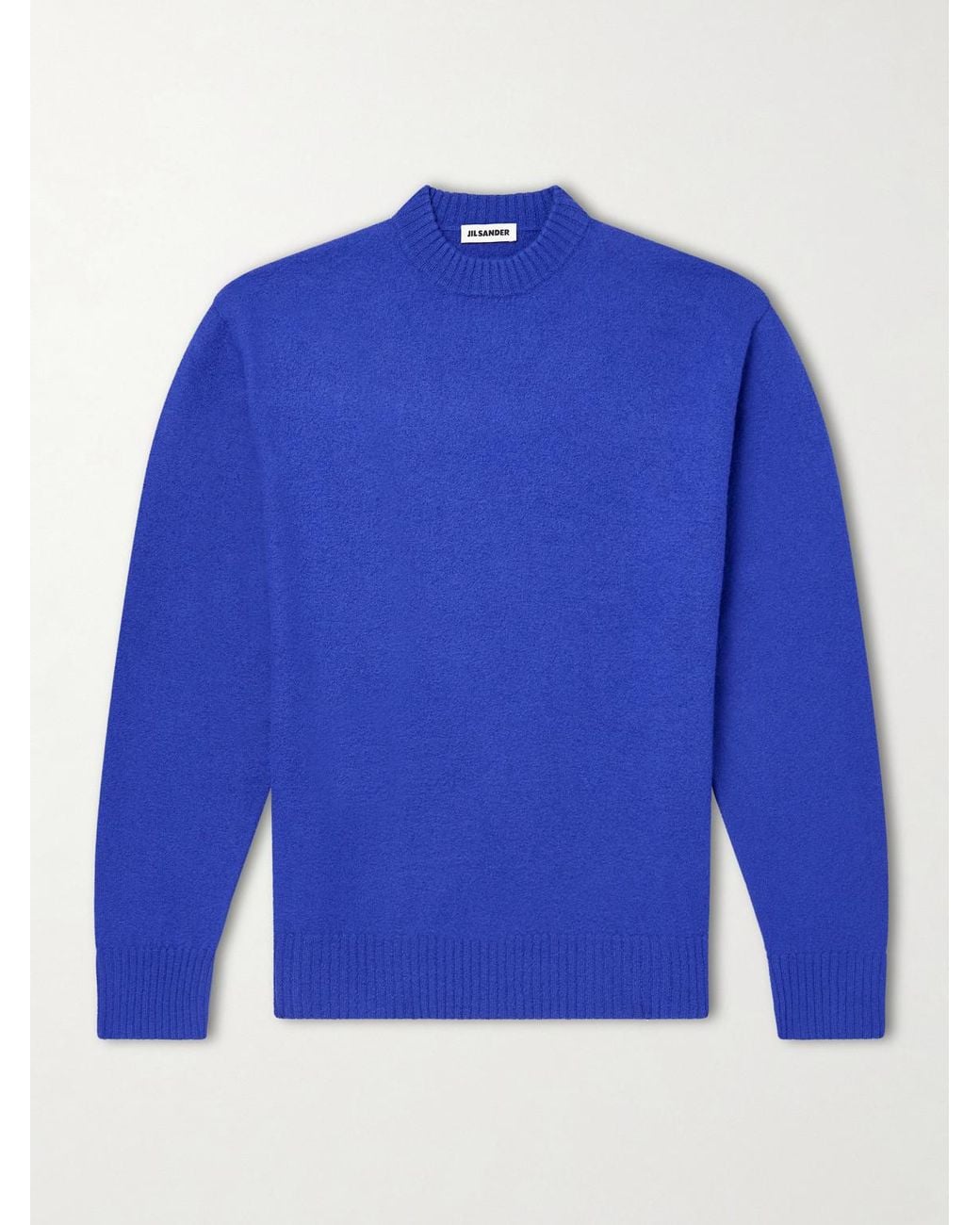 Jil Sander Blue Boiled Wool Sweater for men