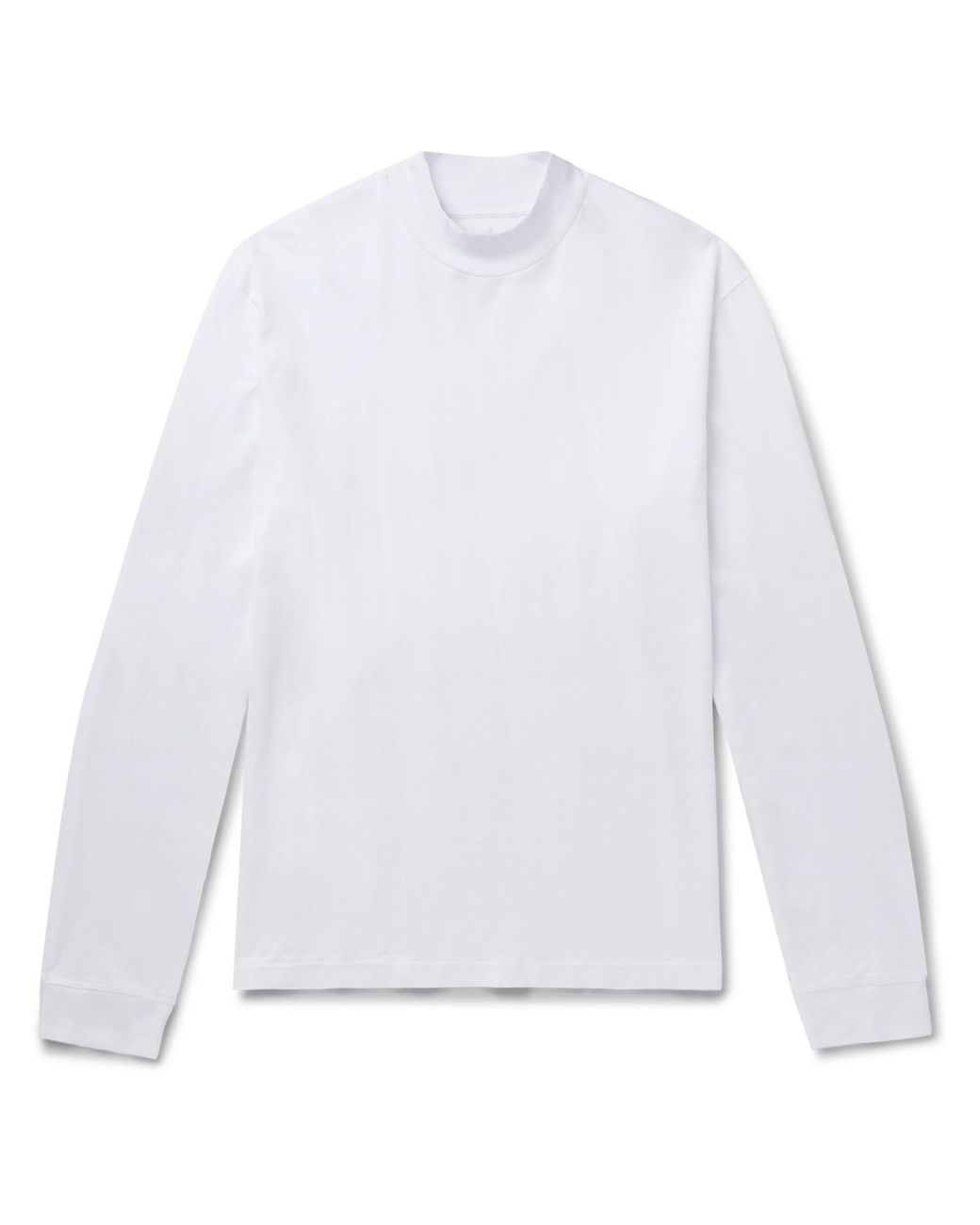 Acne Studios Cotton-jersey Mock-neck T-shirt in White for Men - Lyst