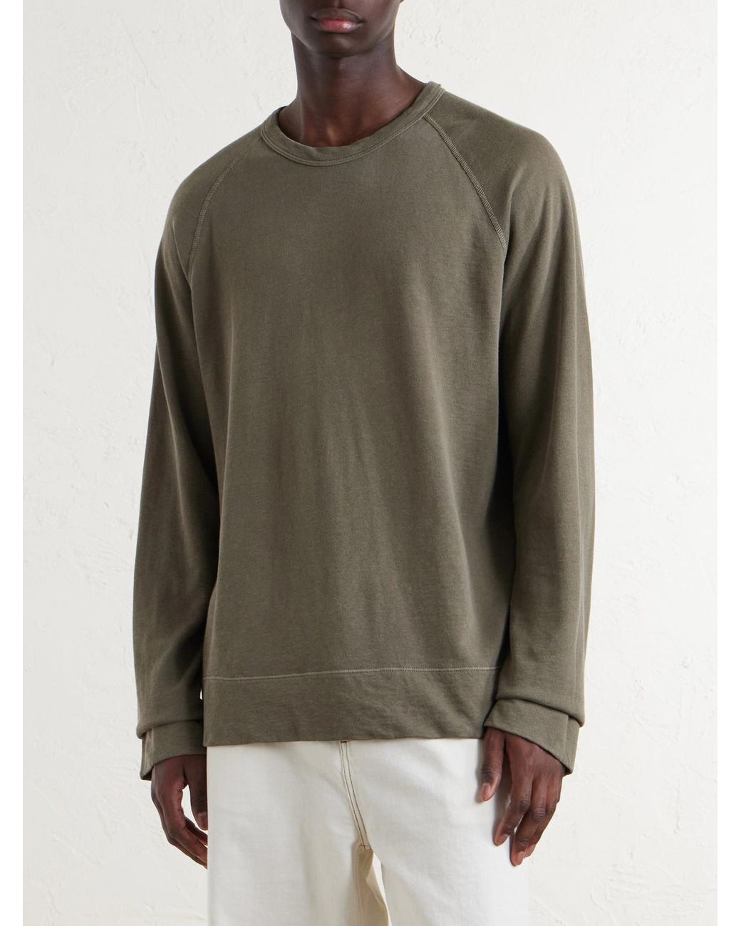 James Perse Green Cotton-jersey Sweatshirt for men